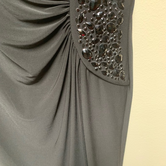 Lovely LBD with red jeweled accent at the waist. - Picture 5 of 6